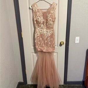 Elegant Lace Embellished Evening Gown